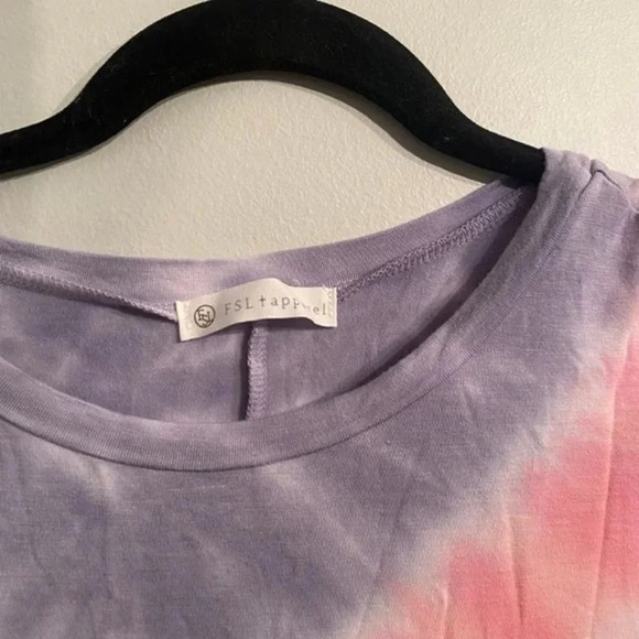 NWOT FSL Apparel Go To Girly Girl T-Shirt Dress Crewneck Tie Dye Purple Pink S - Picture 9 of 11
